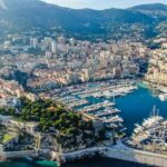 Aerial view of Port Hercule in Monaco showing limited superyacht berths and marina layout